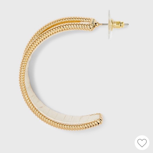 Sugarfix by baublebar statement earrings thread gold hoops curve nwt detail - Picture 3 of 5